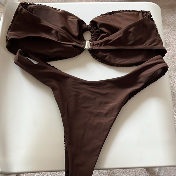 Strapless Mocha Espresso High Leg bikini - Picture 2 of 2